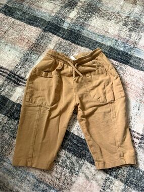 Zara Elastic Waist Tan Utility Pants